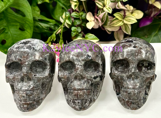 Wholesale lot 3 Pcs Natural Emberlite aka Yooperlite Crystal Skull