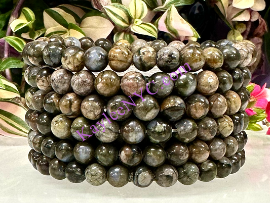 6 PCs 6mm Natural Que Sera Stretch Bracelet 7.5”