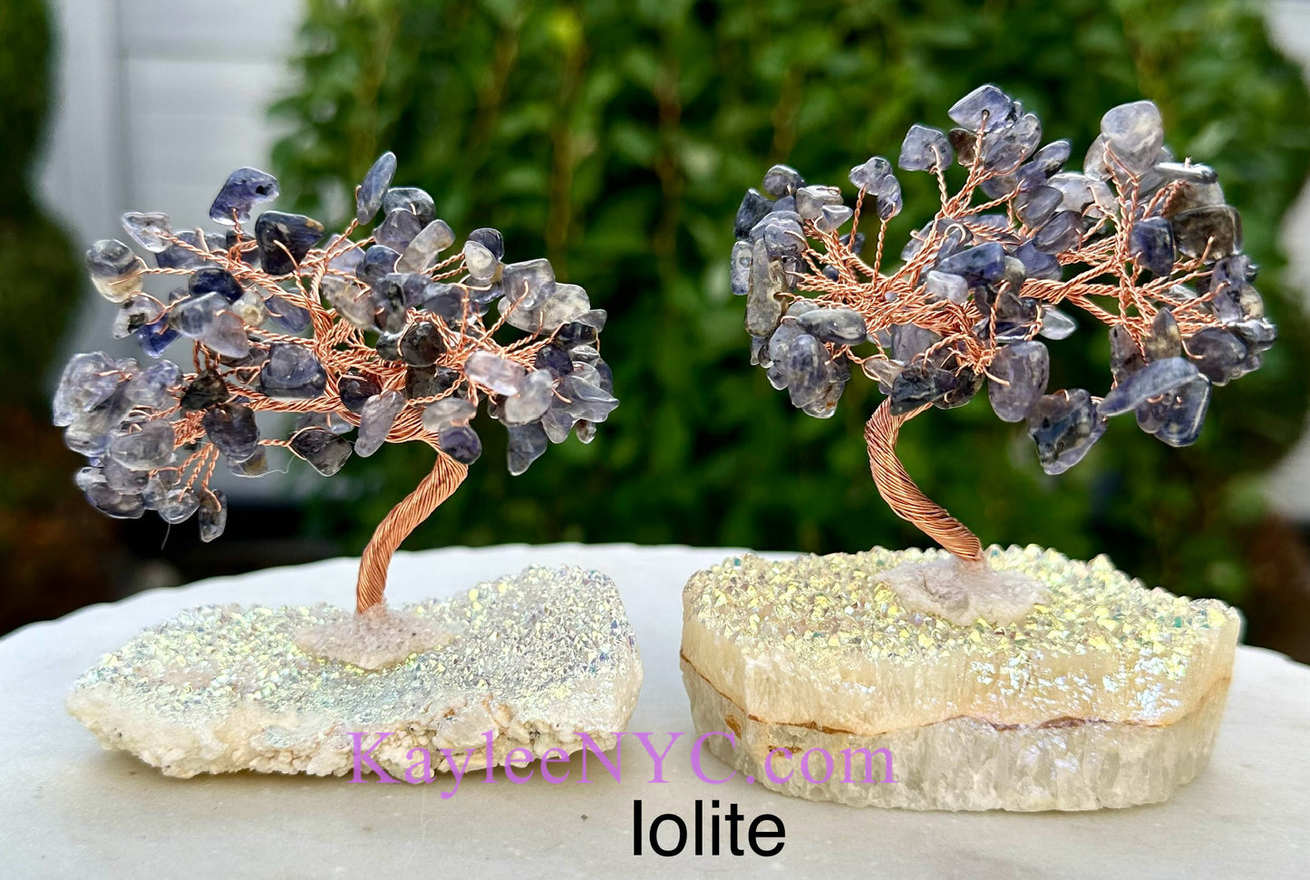 Wholesale Lot 5 Pcs Bonsai Tree with Angel Aura Quartz Cluster Base