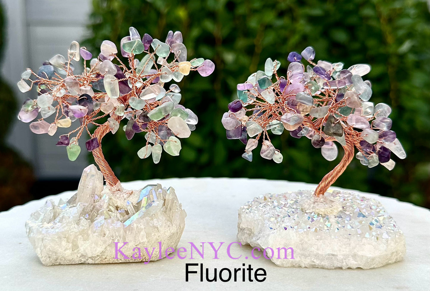 Wholesale Lot 5 Pcs Bonsai Tree with Angel Aura Quartz Cluster Base