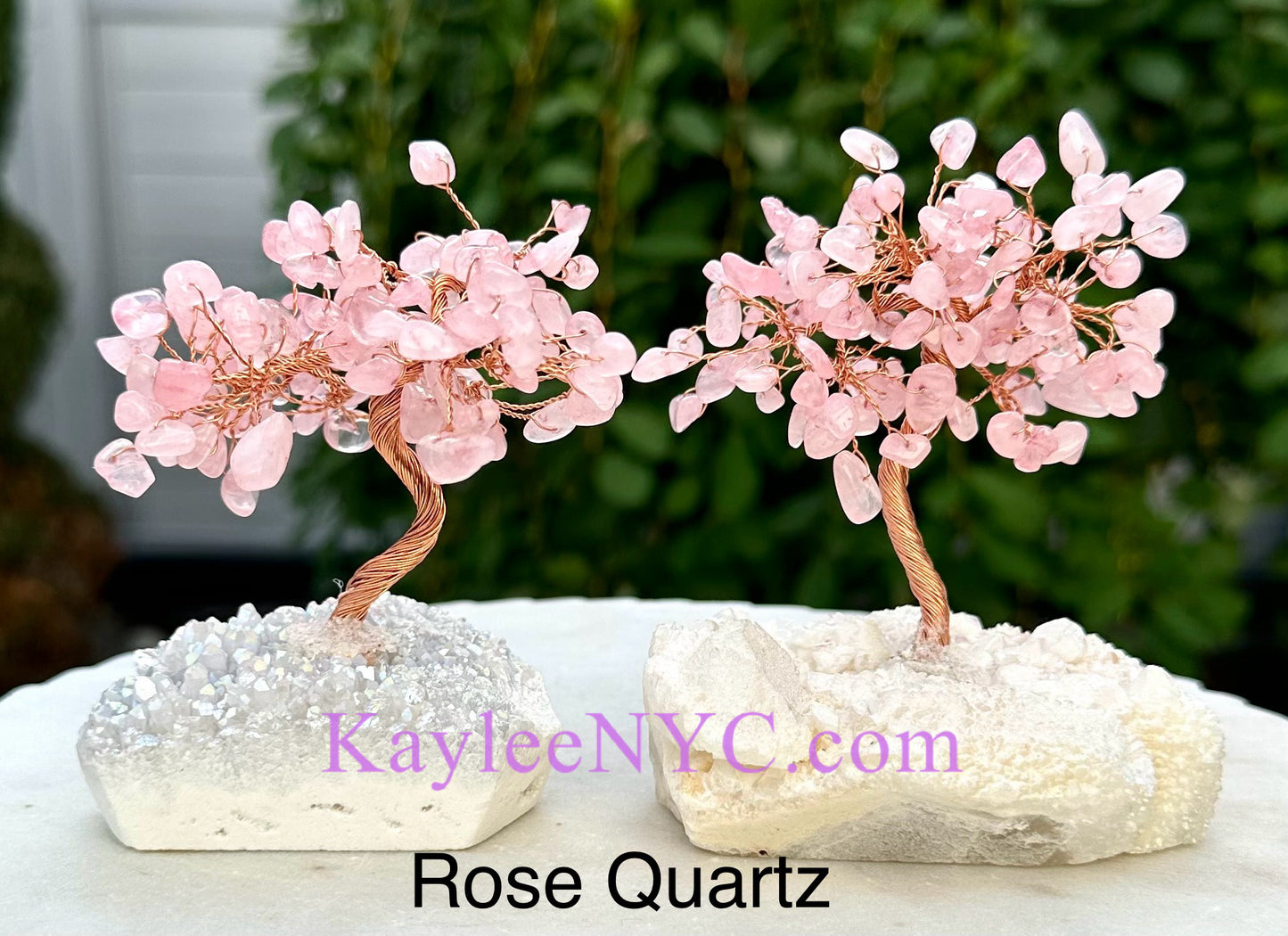 Wholesale Lot 5 Pcs Bonsai Tree with Angel Aura Quartz Cluster Base