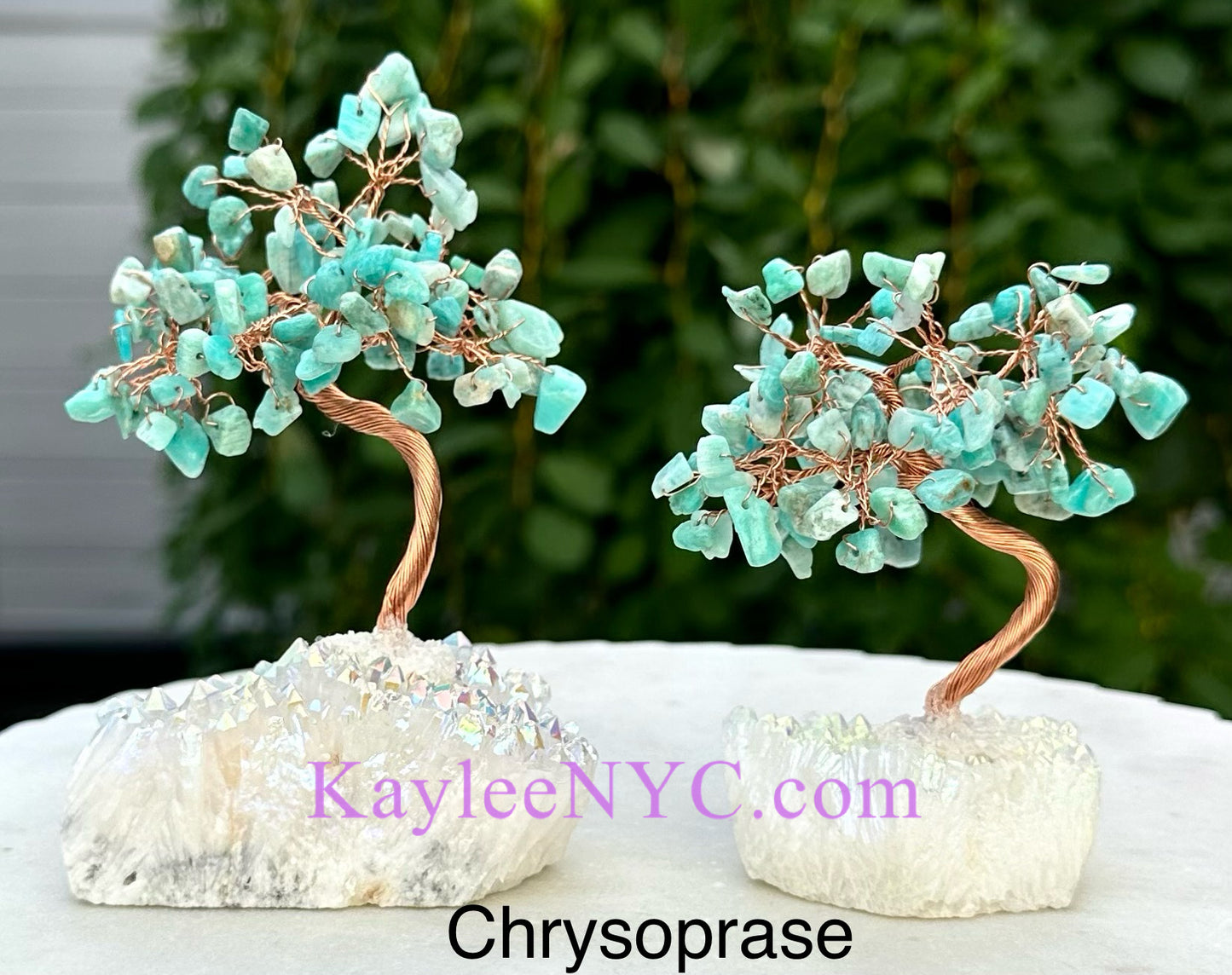 Wholesale Lot 5 Pcs Bonsai Tree with Angel Aura Quartz Cluster Base