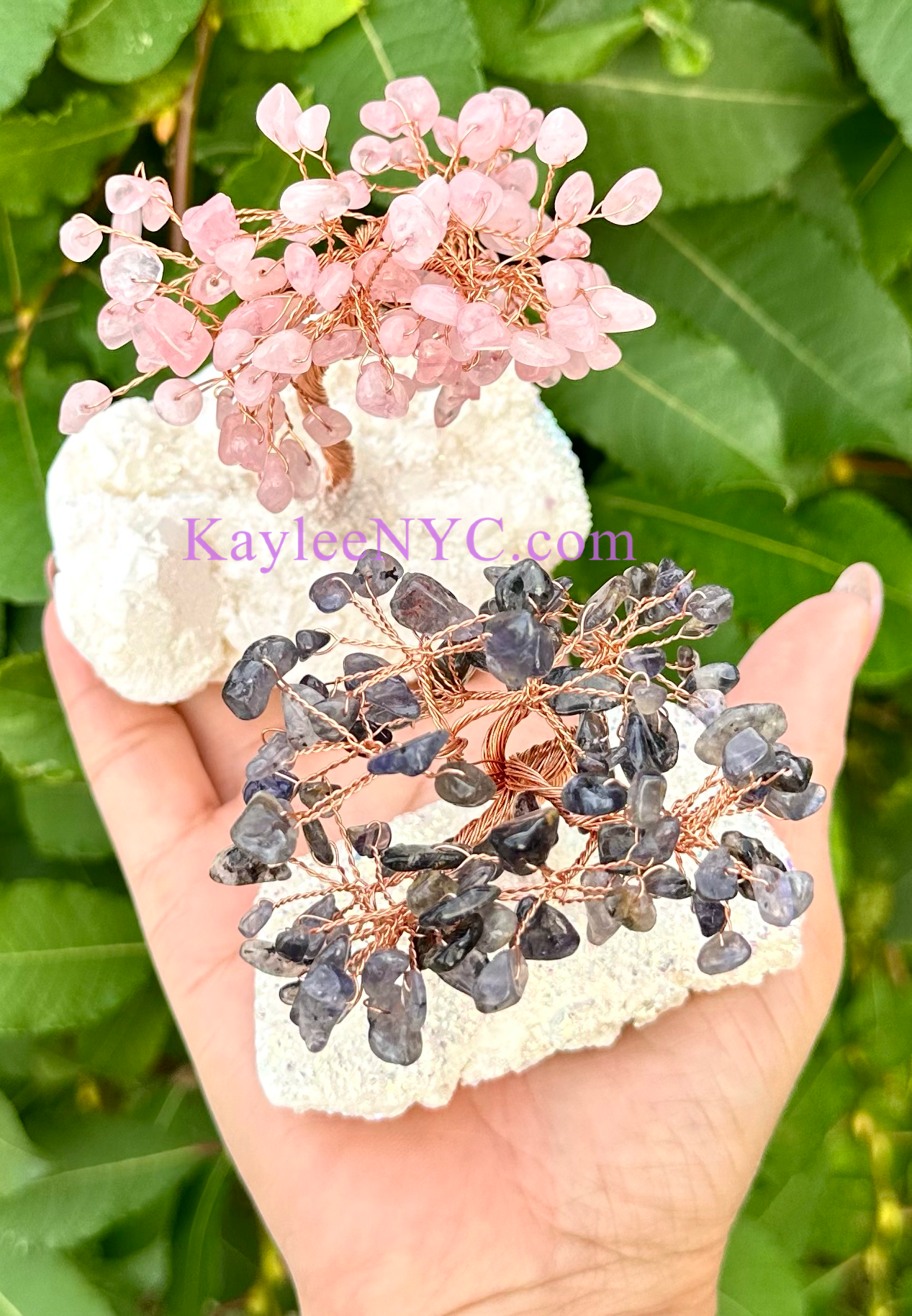 Wholesale Lot 5 Pcs Bonsai Tree with Angel Aura Quartz Cluster Base