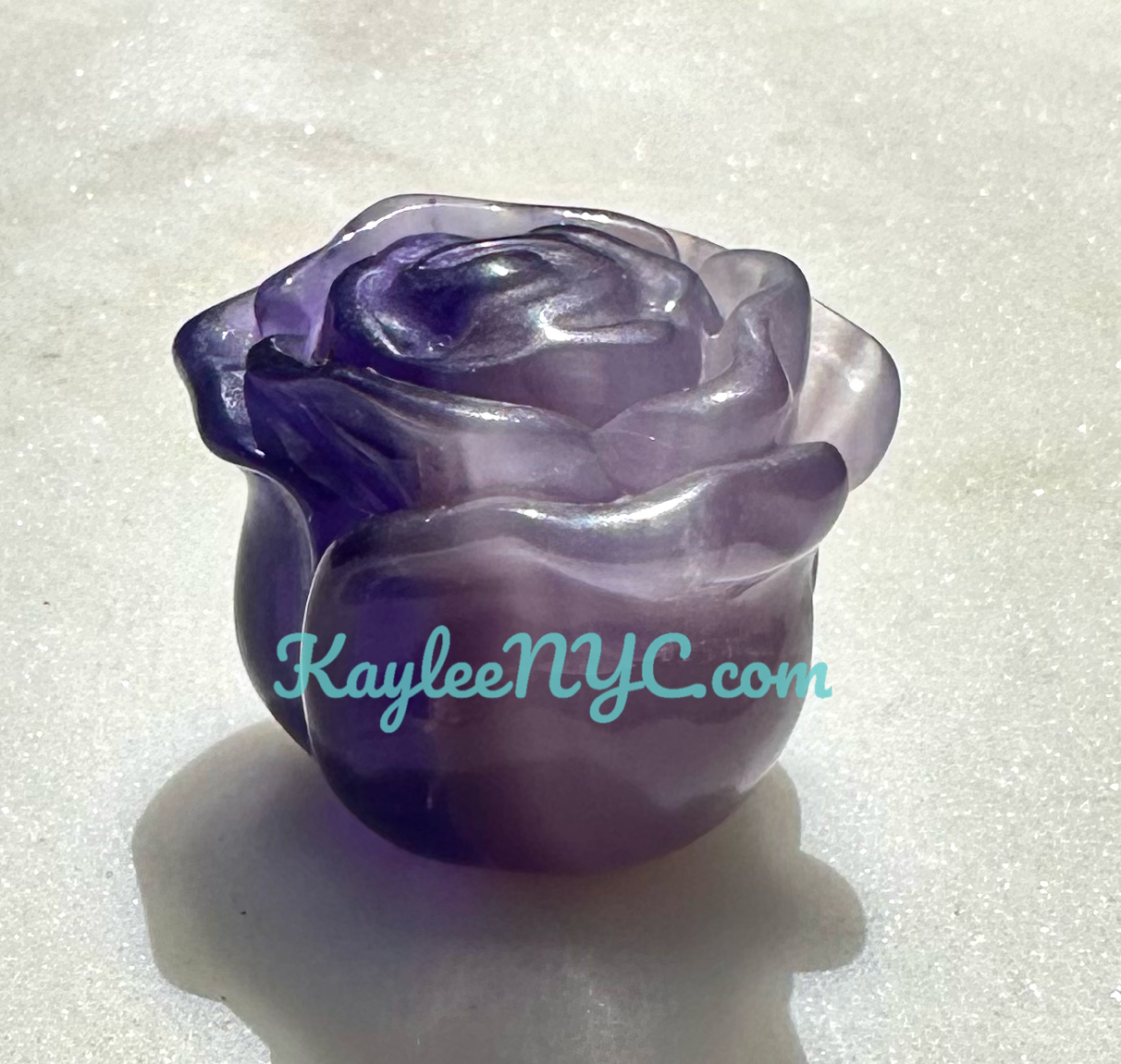 6 PCs 1.5” Natural Fluorite Rose Carving