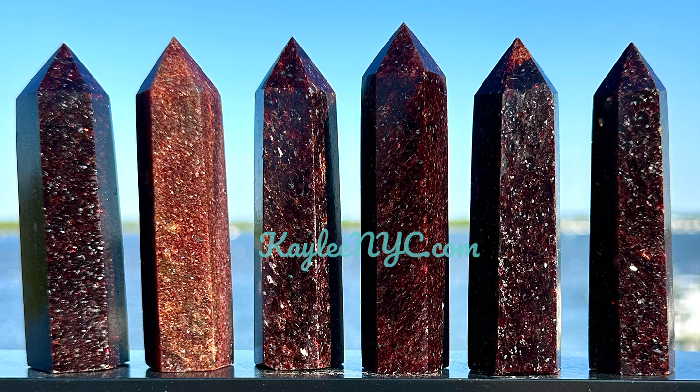 Wholesale Lot 1 lb Natural Red Lepidolite w Mica Tower Obelisk Point Wand Crystal Energy Healing