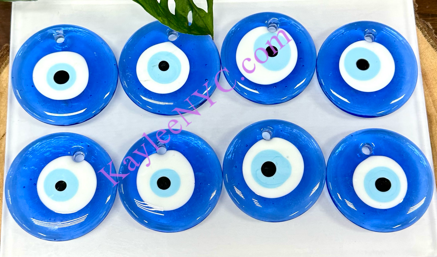 Wholesale Lot 8 Pcs Evil Eye Glass Ornaments Hand Blown