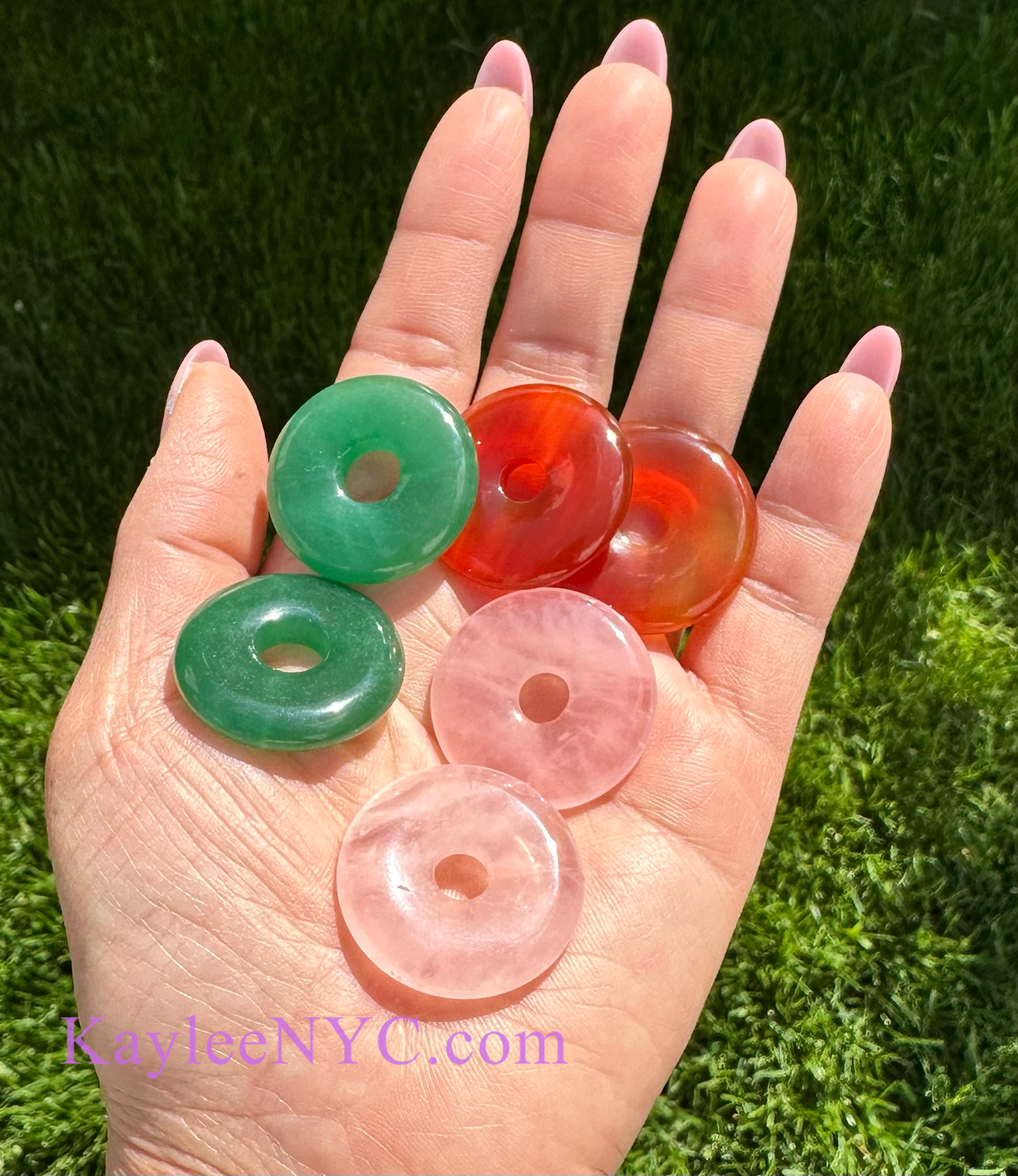 24 PCs Natural Crystal Donuts Healing Energy