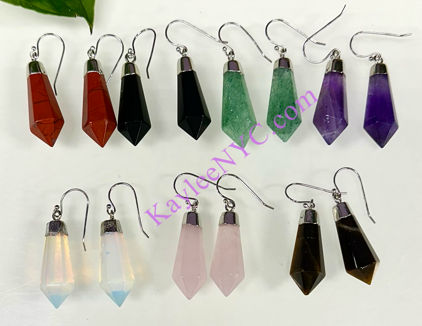 Wholesale Lot 7 Pairs Mix Crystal Sterling Silver(925) Dangling Earring