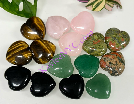 Wholesale Lot 15 Pcs 30mm Mixed Crystal Hearts Healing Energy