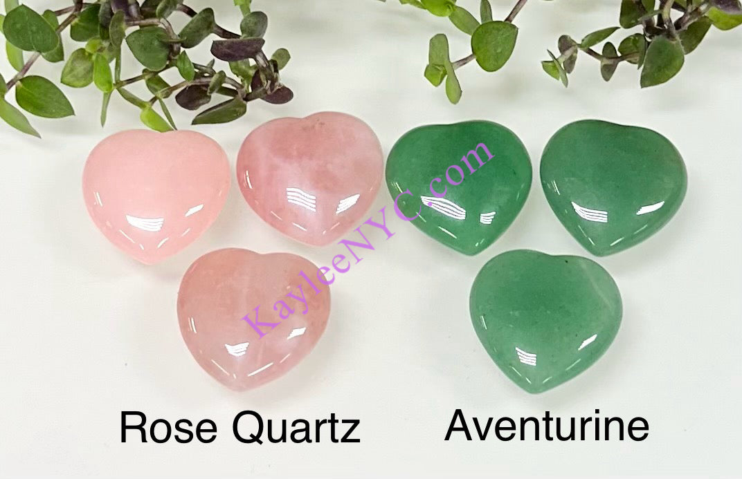 Wholesale Lot 15 Pcs 30mm Mixed Crystal Hearts Healing Energy