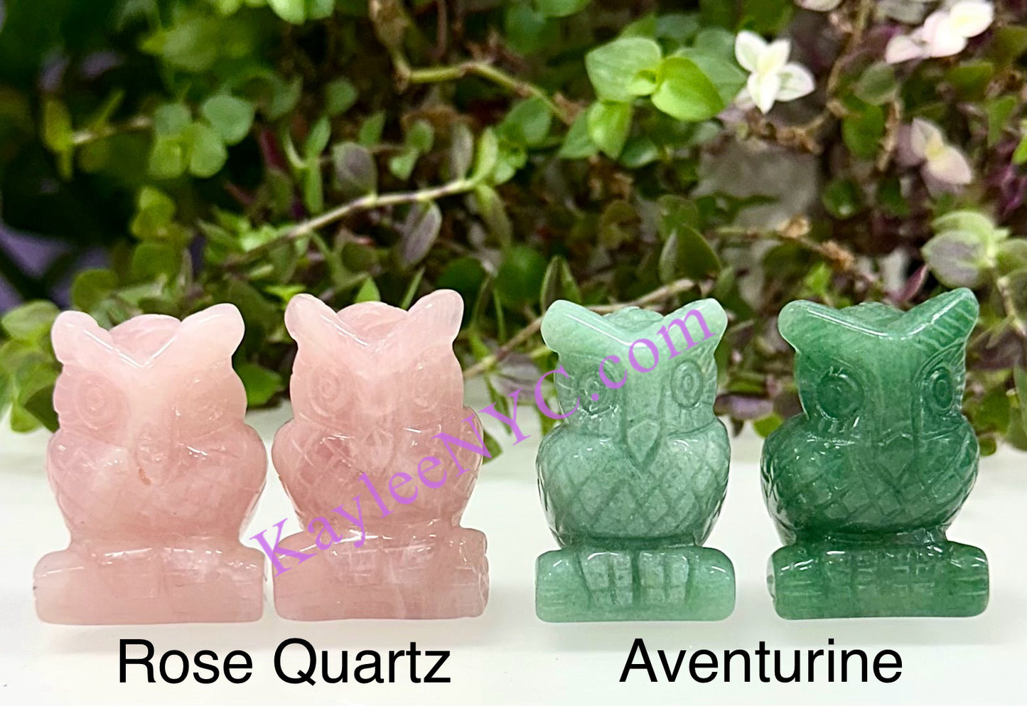 8 PCs 1.5” Natural Crystal Owls