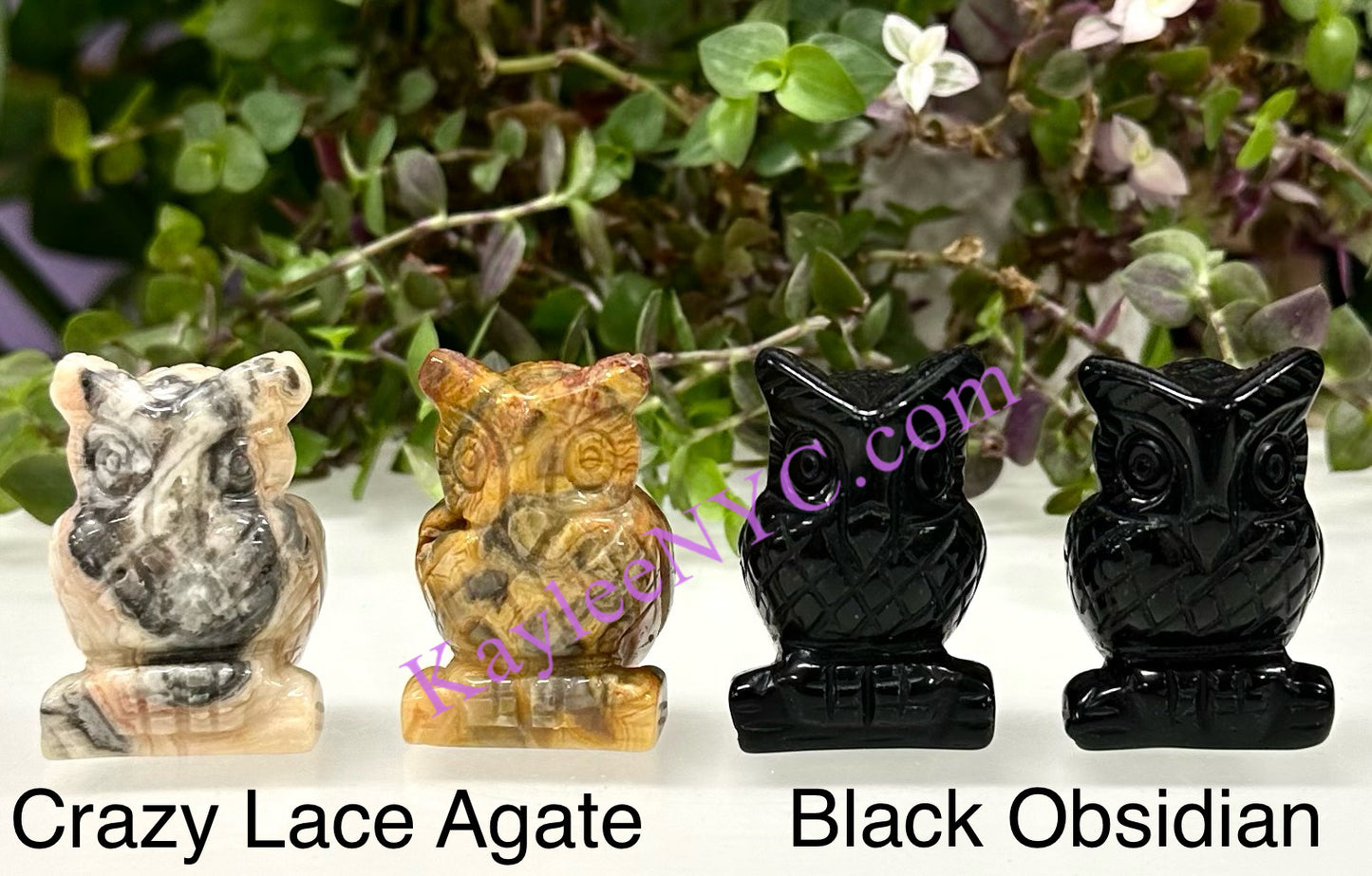 8 PCs 1.5” Natural Crystal Owls