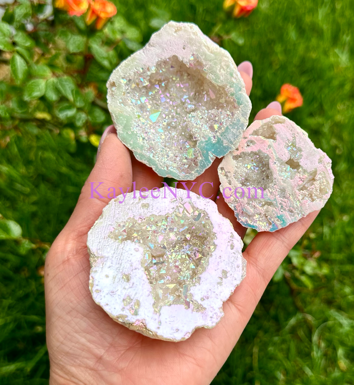 Wholesale Lot 2 Lb Angel Aura White Druzy Quartz Geode Crystal Healing Energy