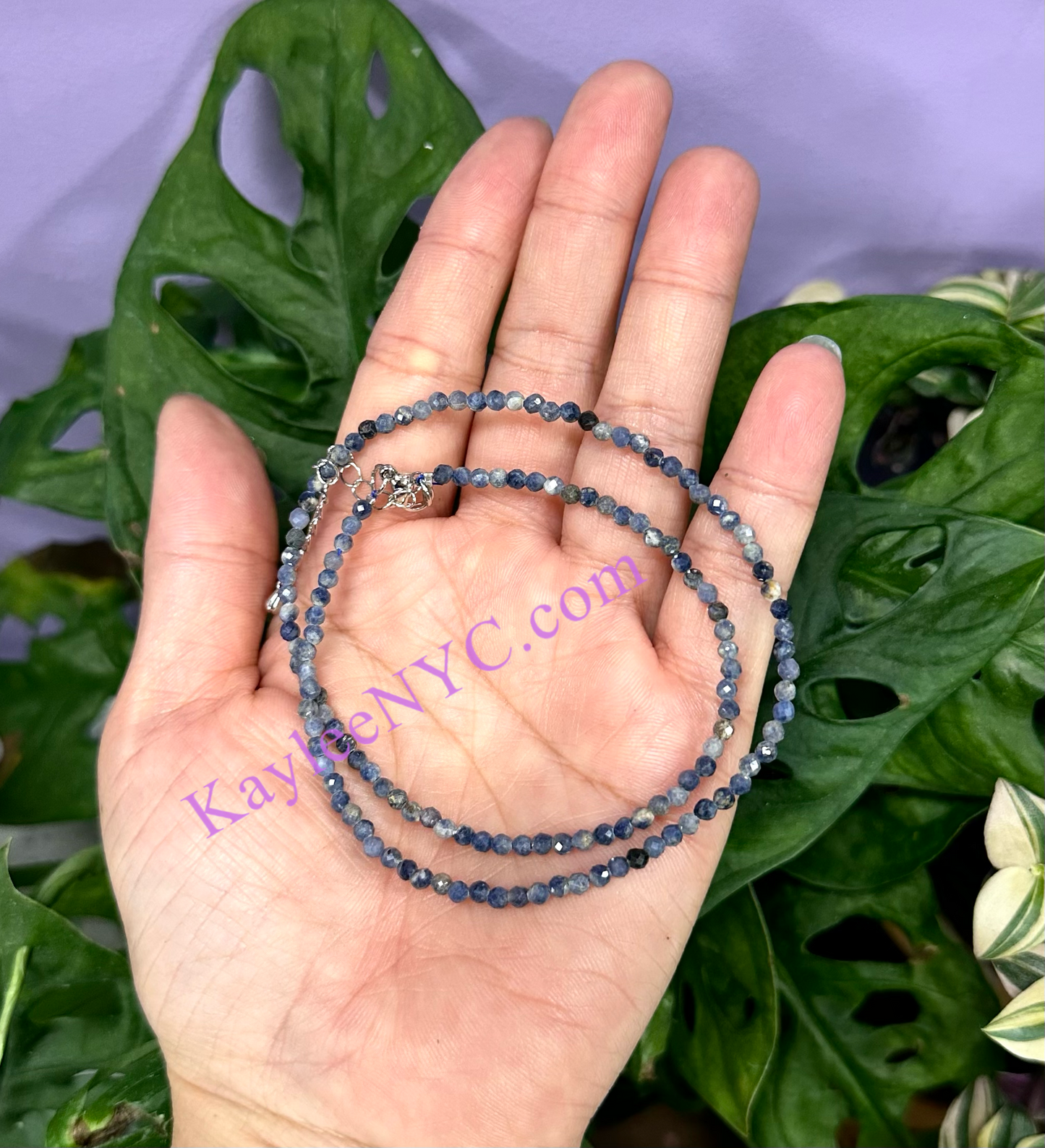 6 PCs 2mm Natural Sapphire Necklaces