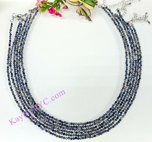 6 PCs 2mm Natural Sapphire Necklaces