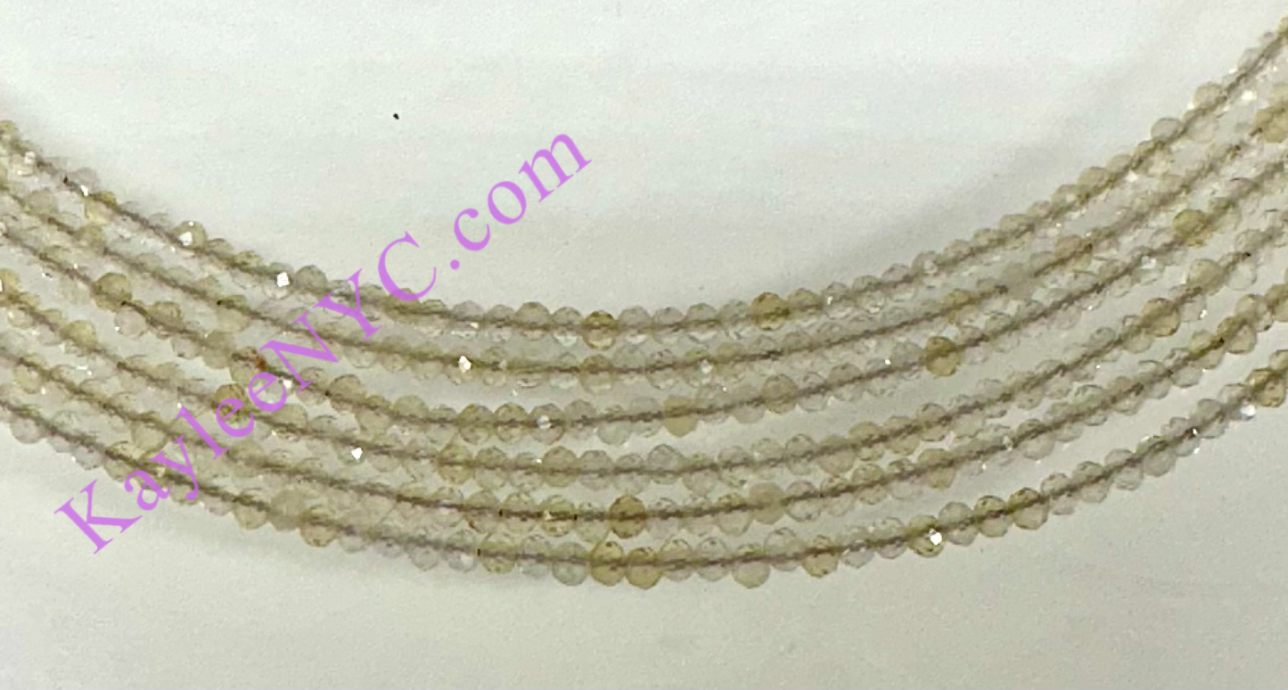 6 PCs 2mm Natural Citrine Necklaces