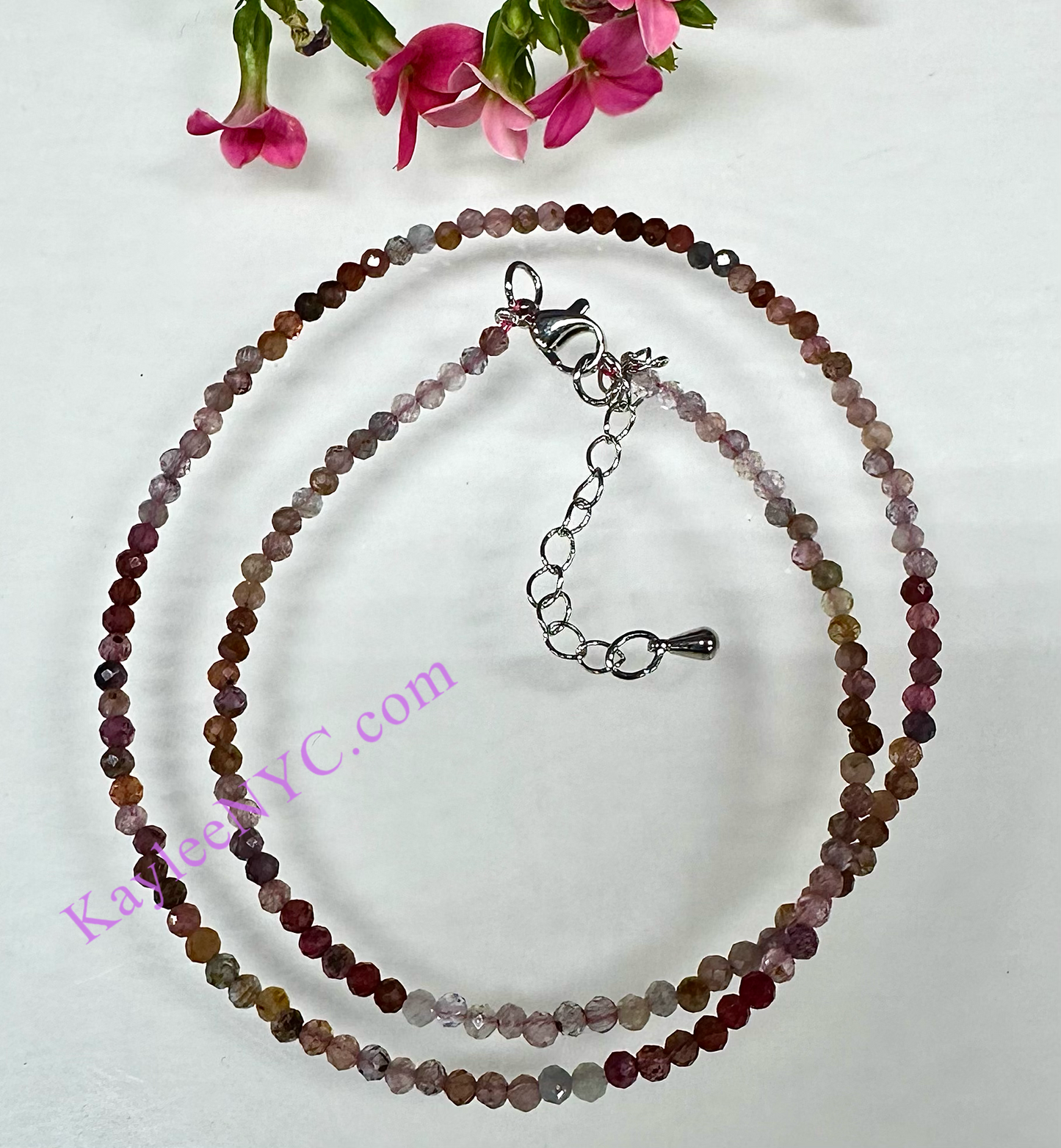 6 PCs 2mm Natural Rainbow Spinel Necklaces