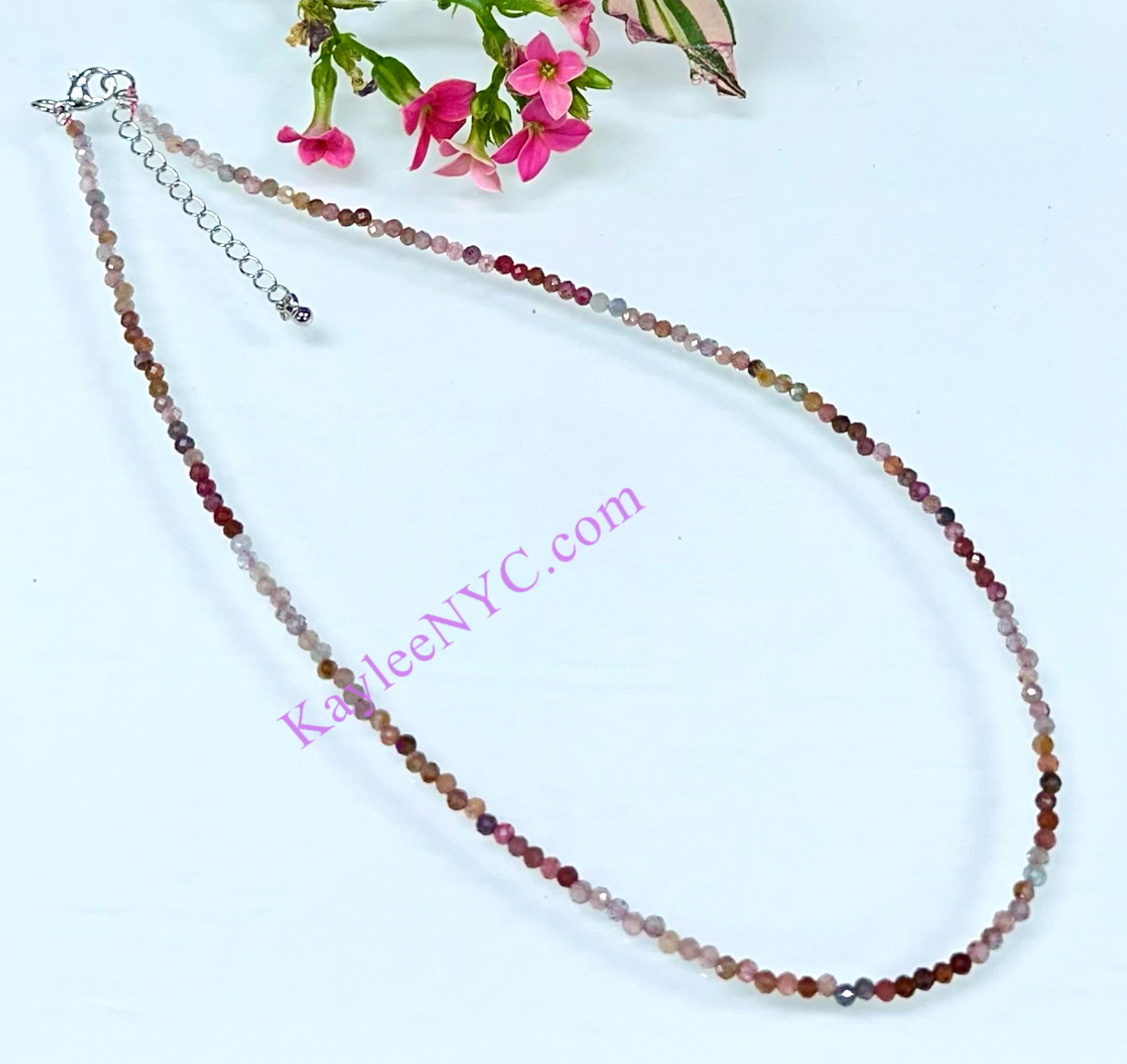 6 PCs 2mm Natural Rainbow Spinel Necklaces