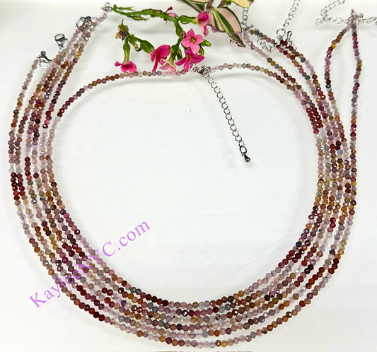 6 PCs 2mm Natural Rainbow Spinel Necklaces