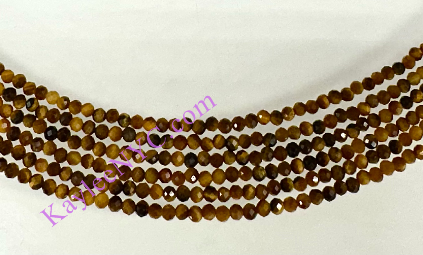 6 PCs 2mm Natural Tiger Eye Necklaces