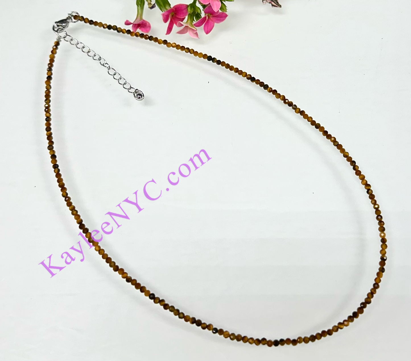 6 PCs 2mm Natural Tiger Eye Necklaces