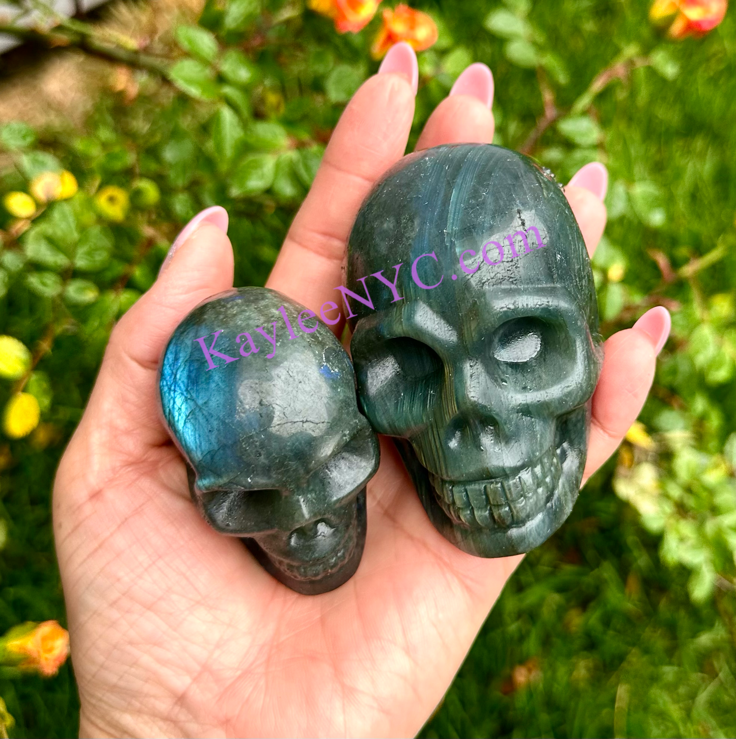 6 PCs Natural Labradorite Crystal Skull