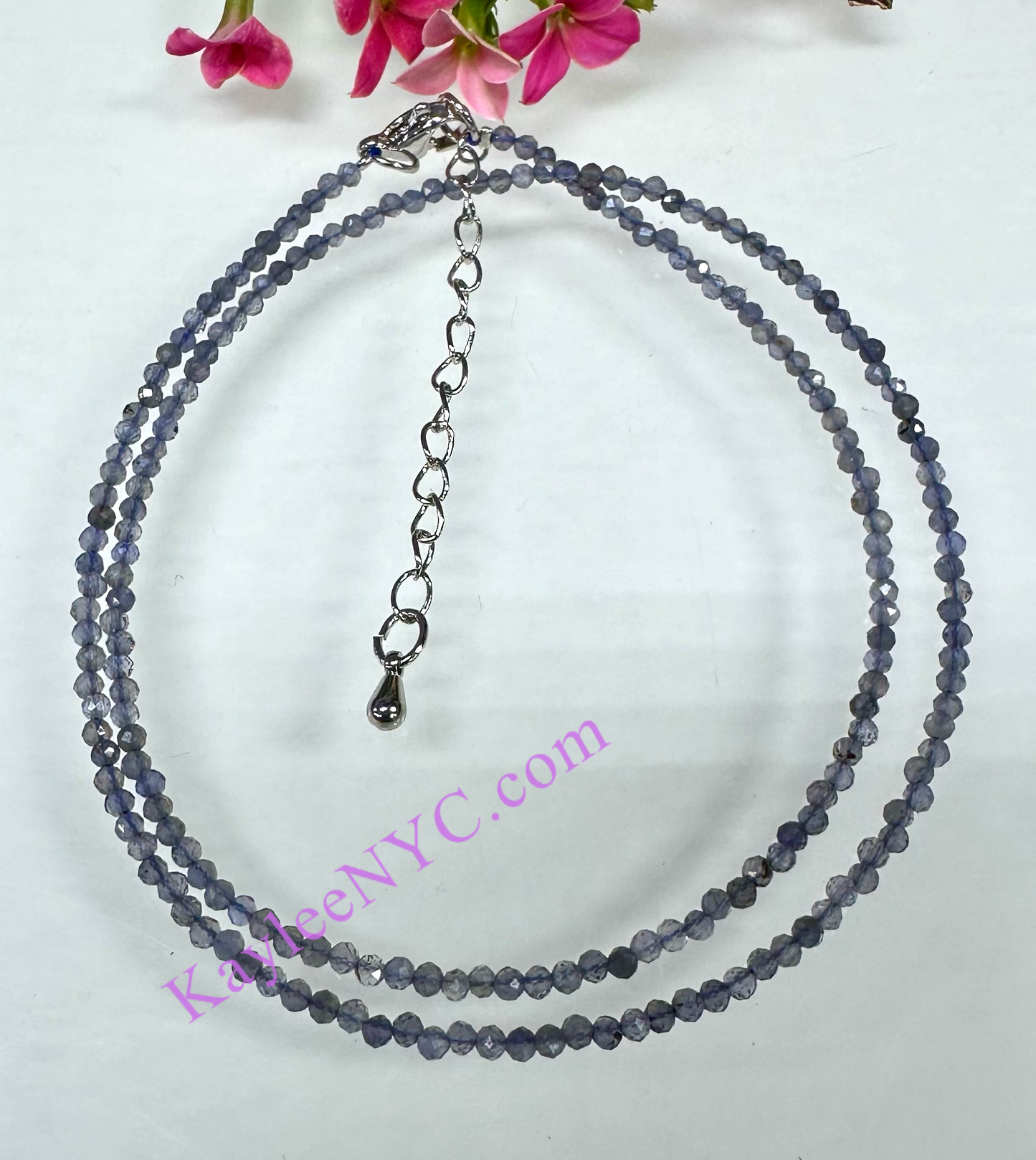 6 PCs 2mm Natural Iolite Necklaces