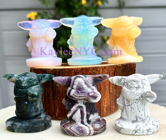 8 PCs 6cm Natural Crystal Yoda healing energy