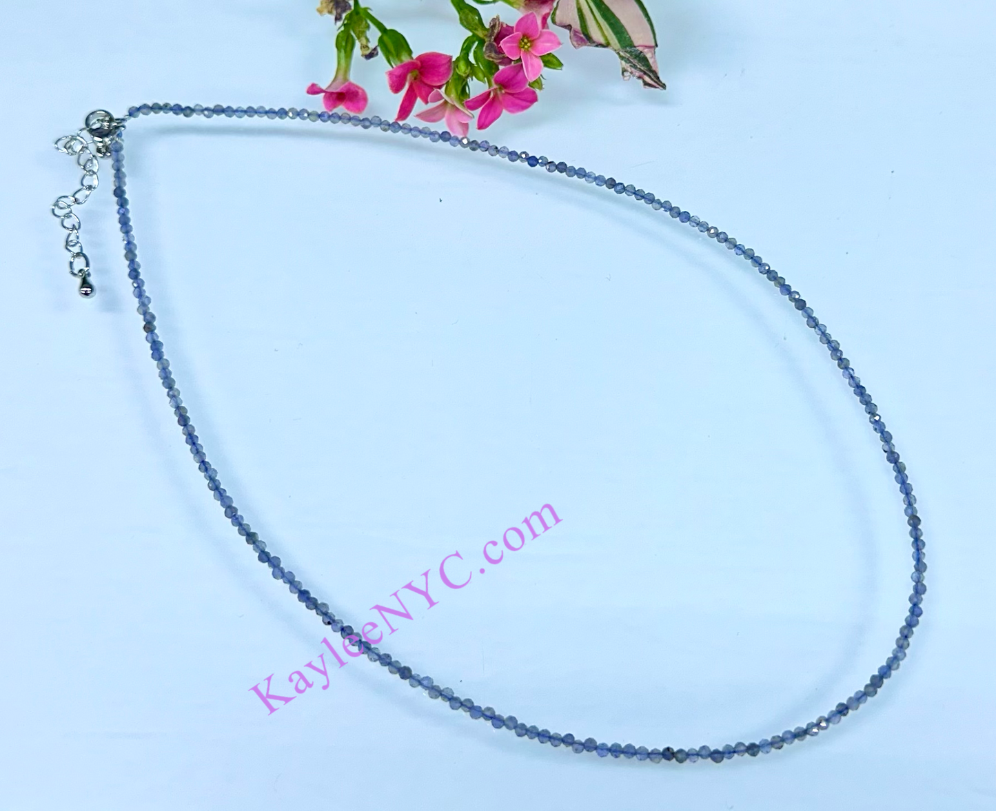 6 PCs 2mm Natural Iolite Necklaces