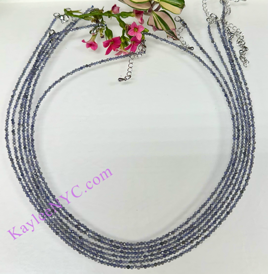 6 PCs 2mm Natural Iolite Necklaces