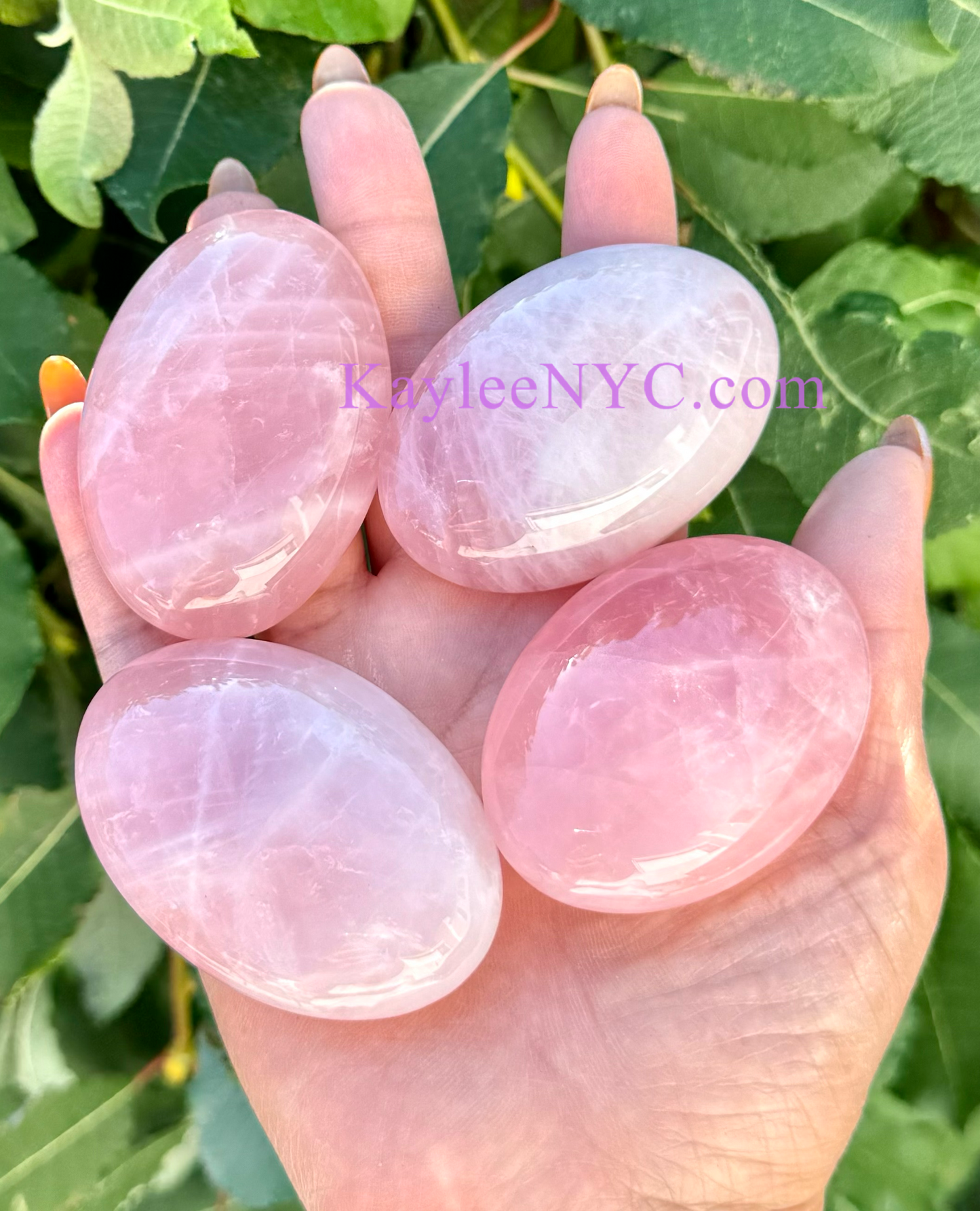 Wholesale Lot 8 pcs Natural Rose Quartz Crystal Palm Stone Healing Energy