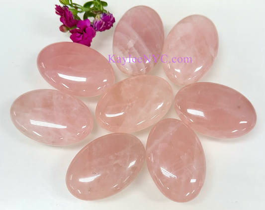 Wholesale Lot 8 pcs Natural Rose Quartz Crystal Palm Stone Healing Energy