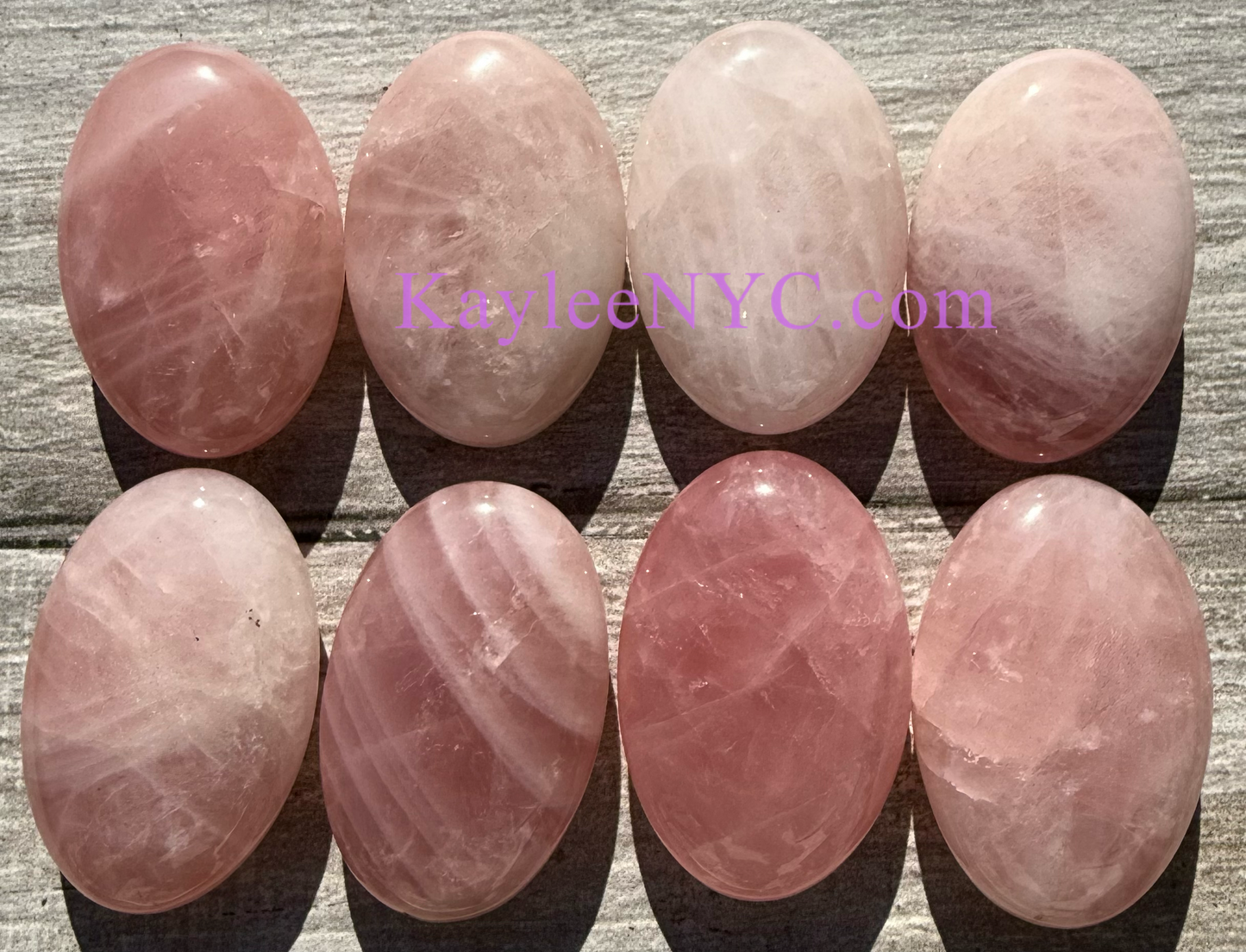 Wholesale Lot 8 pcs Natural Rose Quartz Crystal Palm Stone Healing Energy