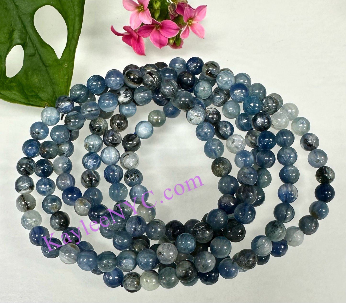 Wholesale 6 Pcs Natural Blue Kyanite 6mm 7.5” Crystal Healing Stretch Bracelet