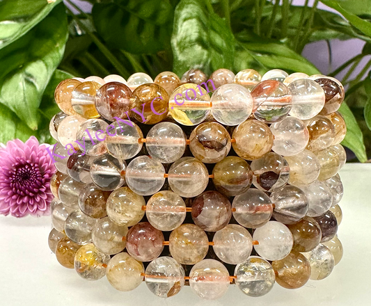 Wholesale Lot 6 Pcs Natural Golden Healer 8mm 7.5” Crystal Healing Stretch Bracelet