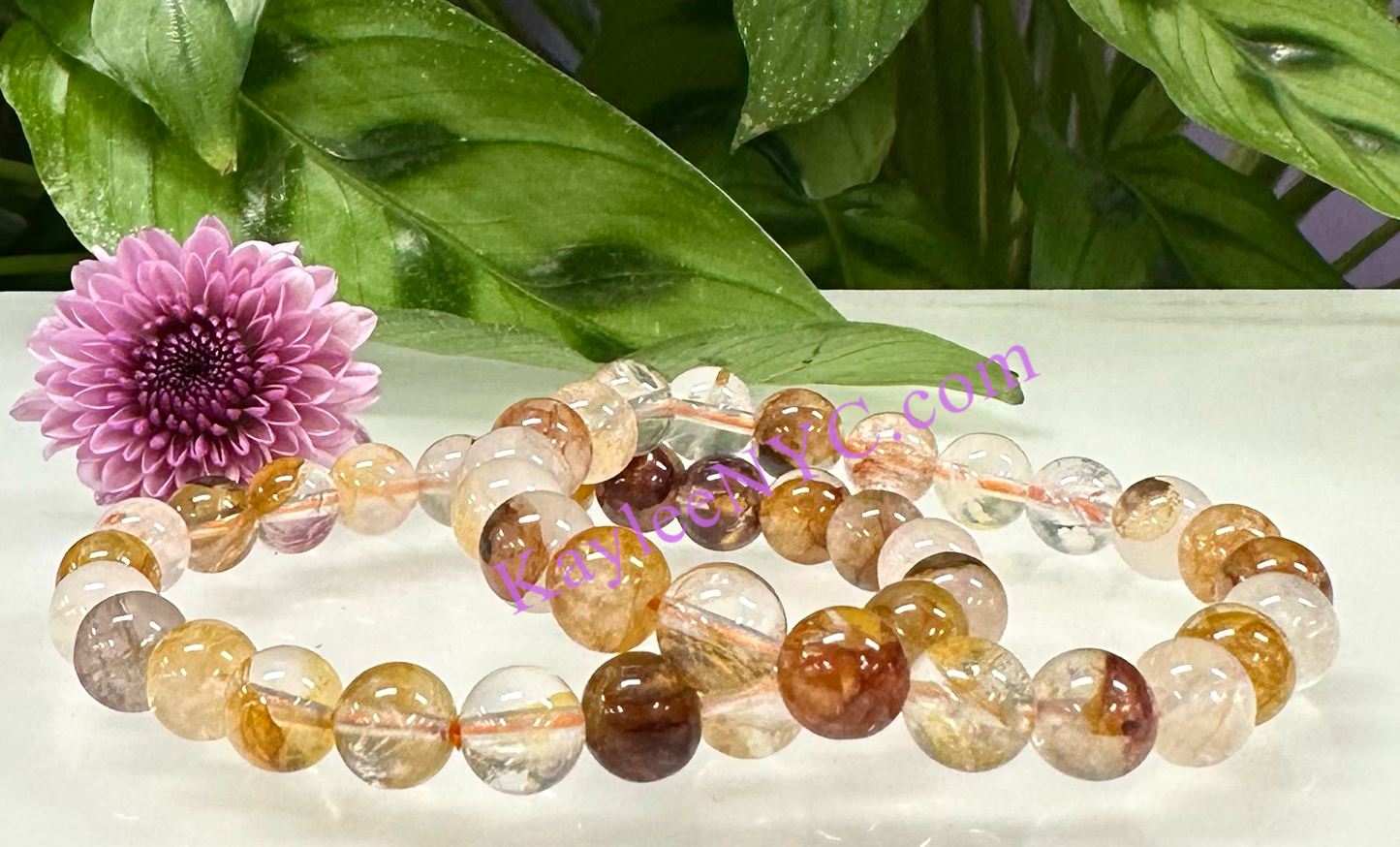 Wholesale Lot 6 Pcs Natural Golden Healer 8mm 7.5” Crystal Healing Stretch Bracelet