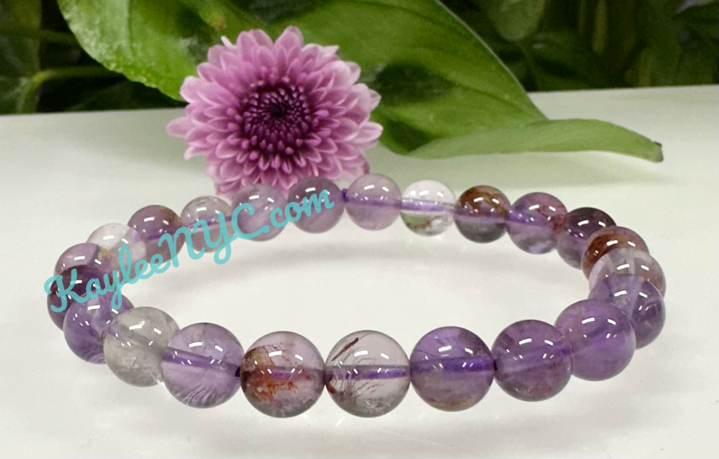 Wholesale 6 Pcs Natural Super Seven 8mm 7.5” Crystal Healing Stretch Bracelet