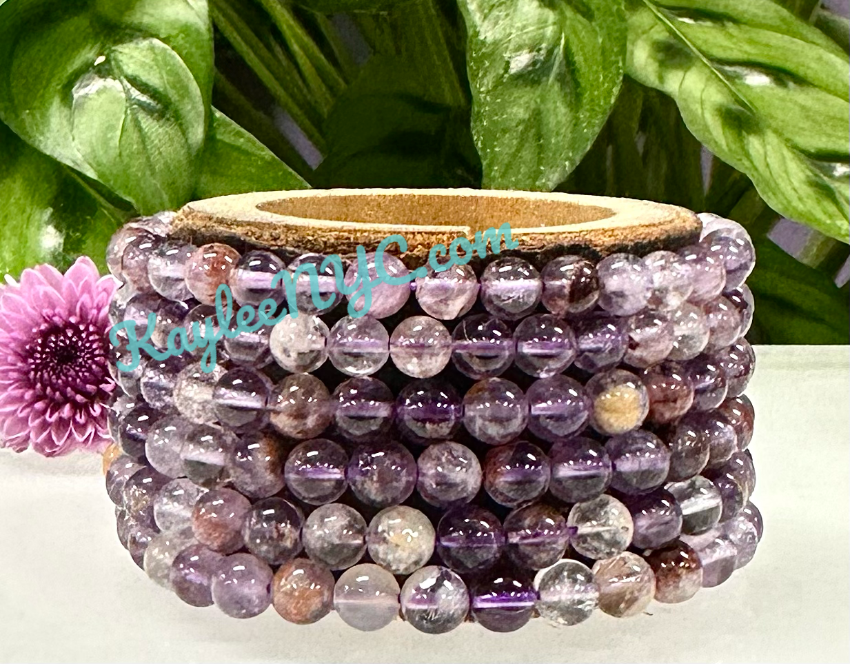 Wholesale 6 Pcs Natural Super Seven 6mm 7.5” Crystal Healing Stretch Bracelet