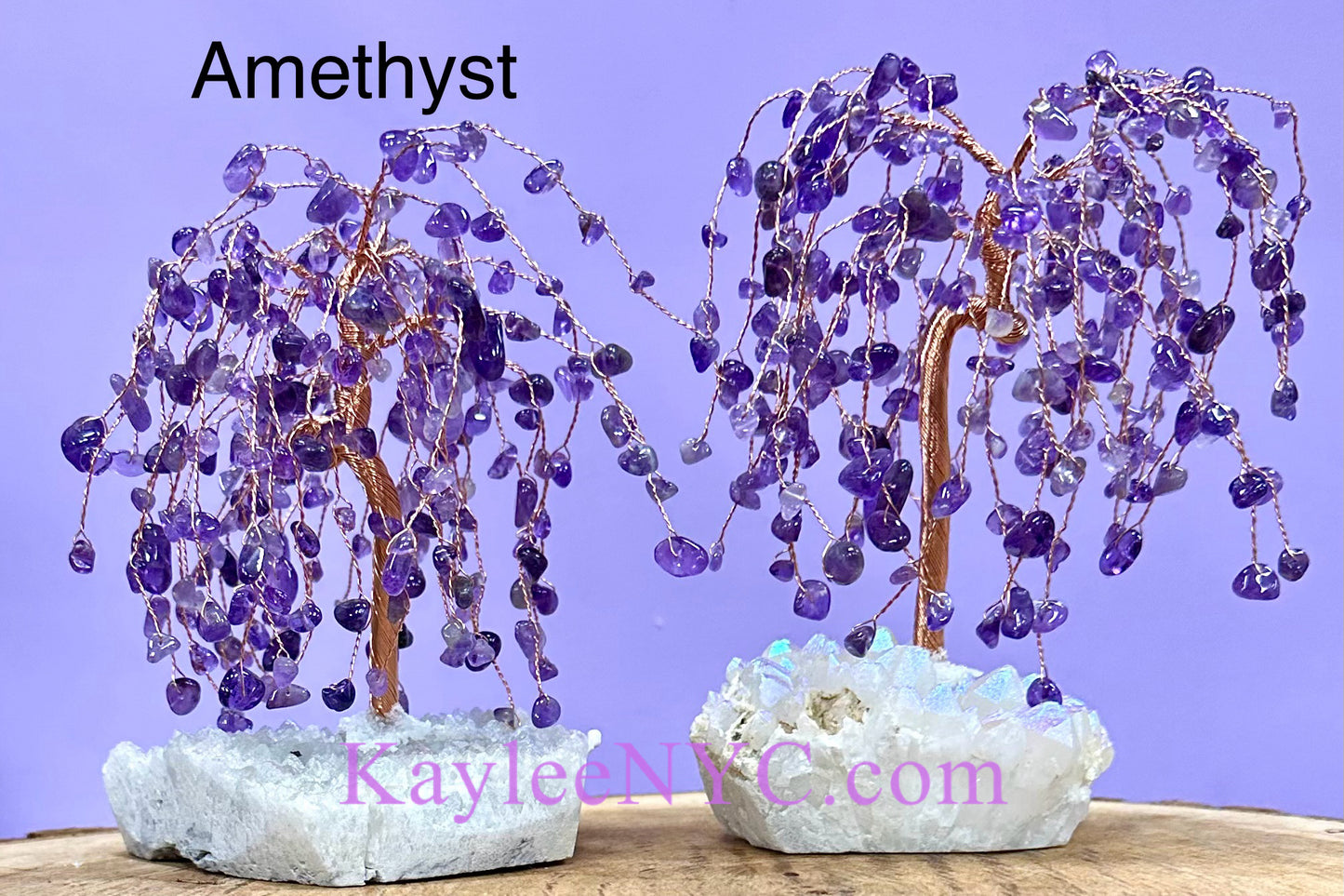 Wholesale Lot 3 Pcs Weeping Willow Tree with Angel Aura Base Crystal Healing Energy