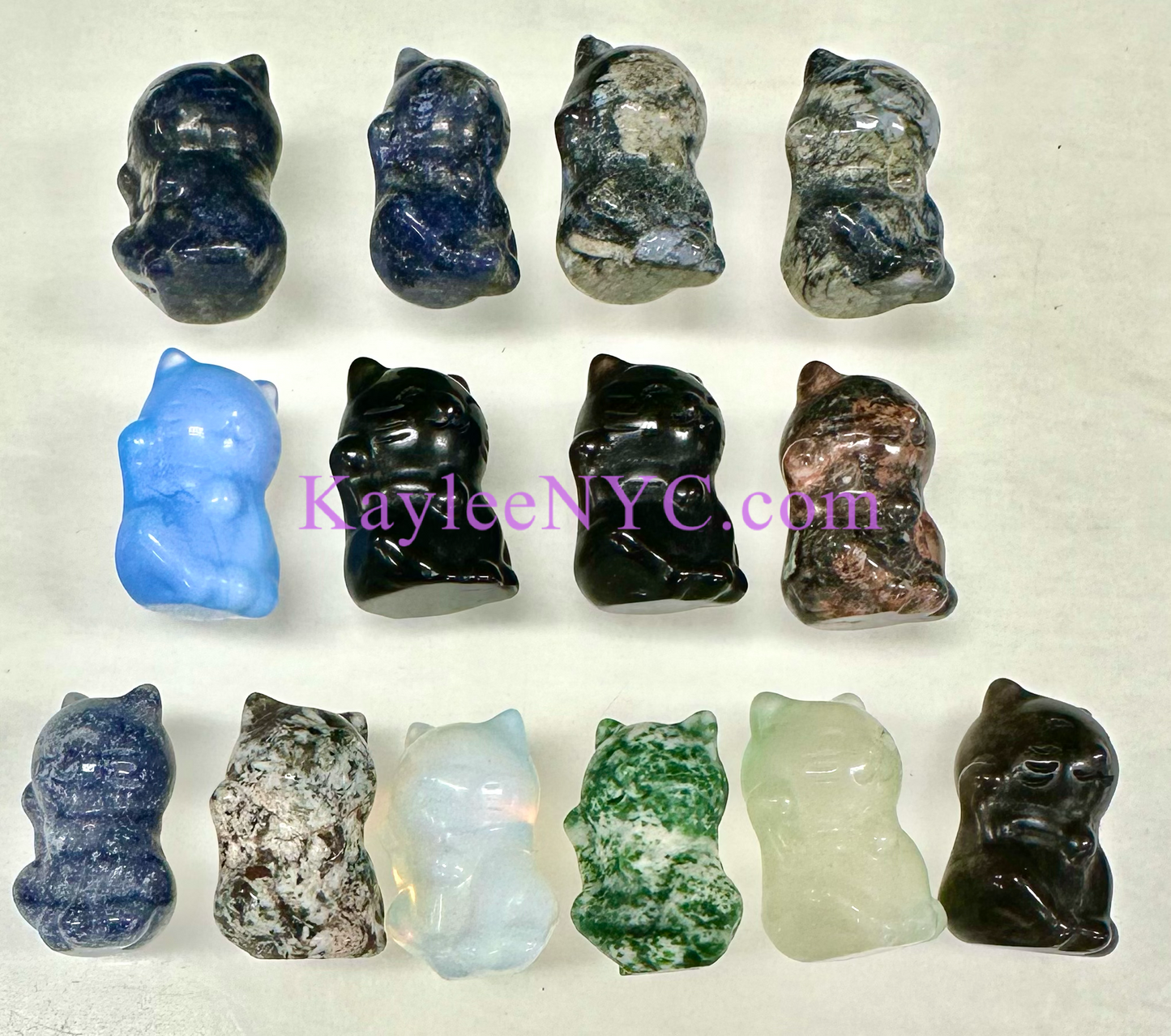 14 PCs 3cm Crystal Lucky Cats