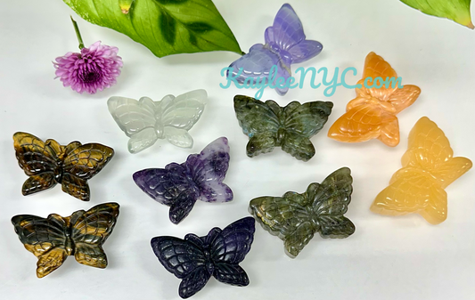 Wholesale Lot 10 PCs Natural Crystal Butterfly Healing Energy