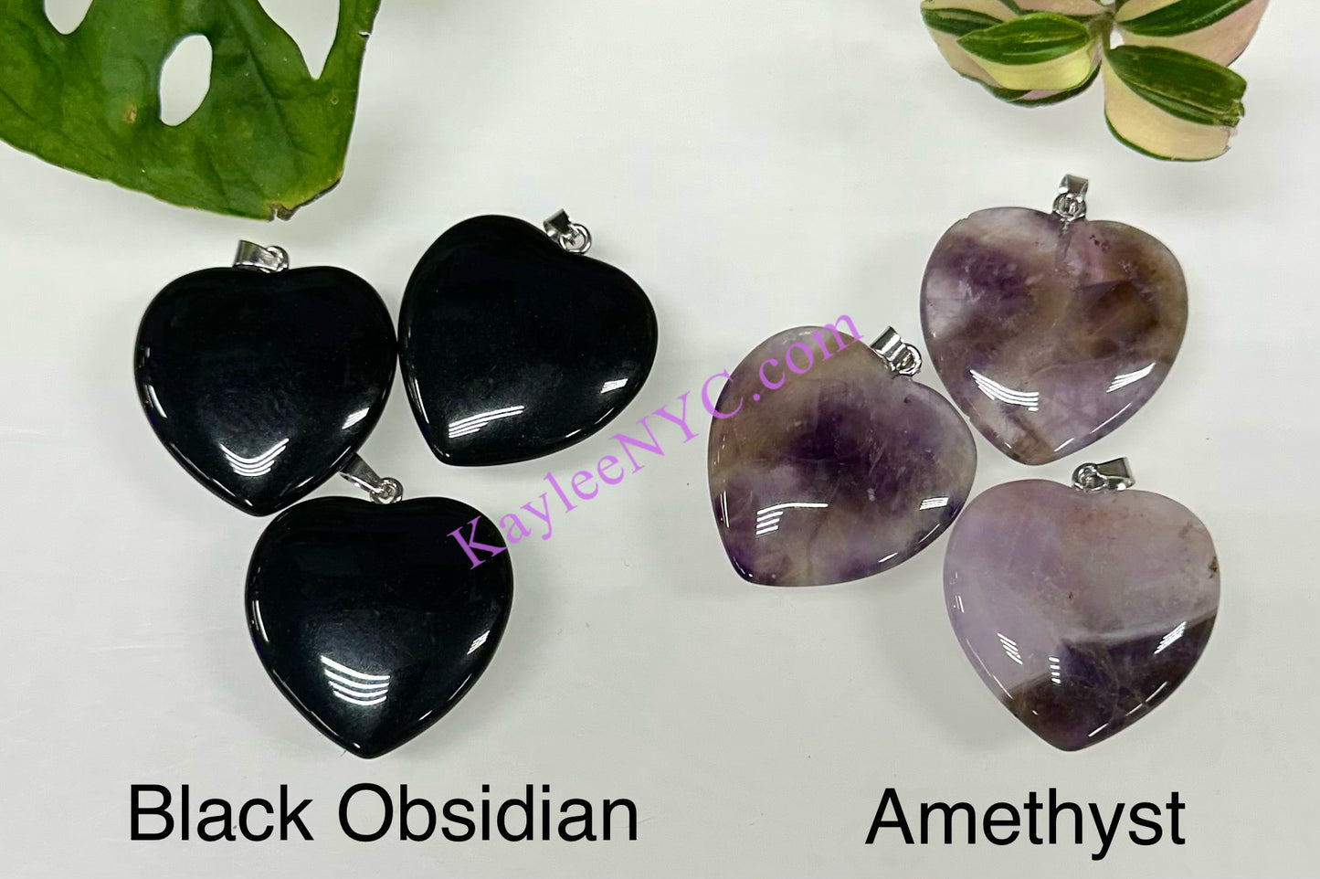 Wholesale Lot 8 Pcs Natural Crystal Heart Pendant Healing Energy