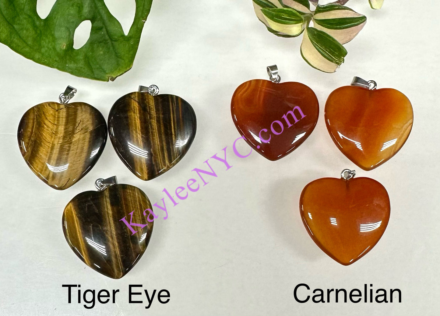 Wholesale Lot 8 Pcs Natural Crystal Heart Pendant Healing Energy