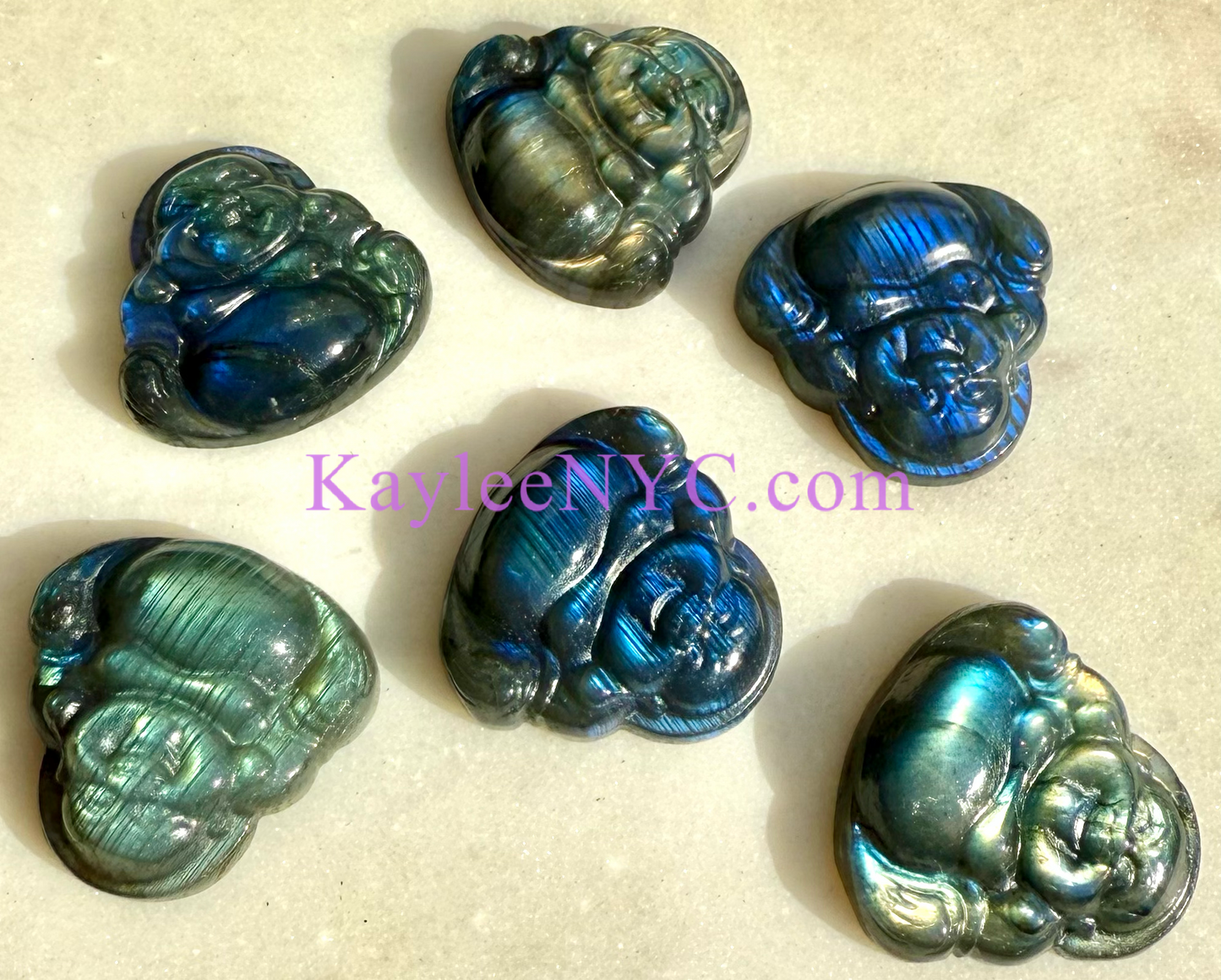 6 PCs Natural Labradorite Buddha Crystals Healing Energy