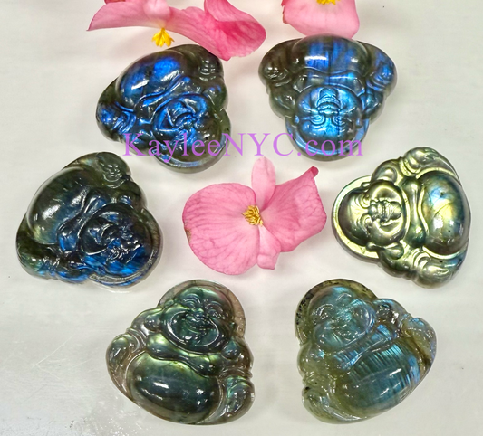 6 PCs Natural Labradorite Buddha Crystals Healing Energy