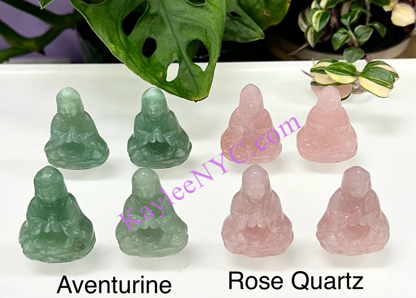 10 Pcs 1.5” Natural Crystal Guanyin Female Buddha