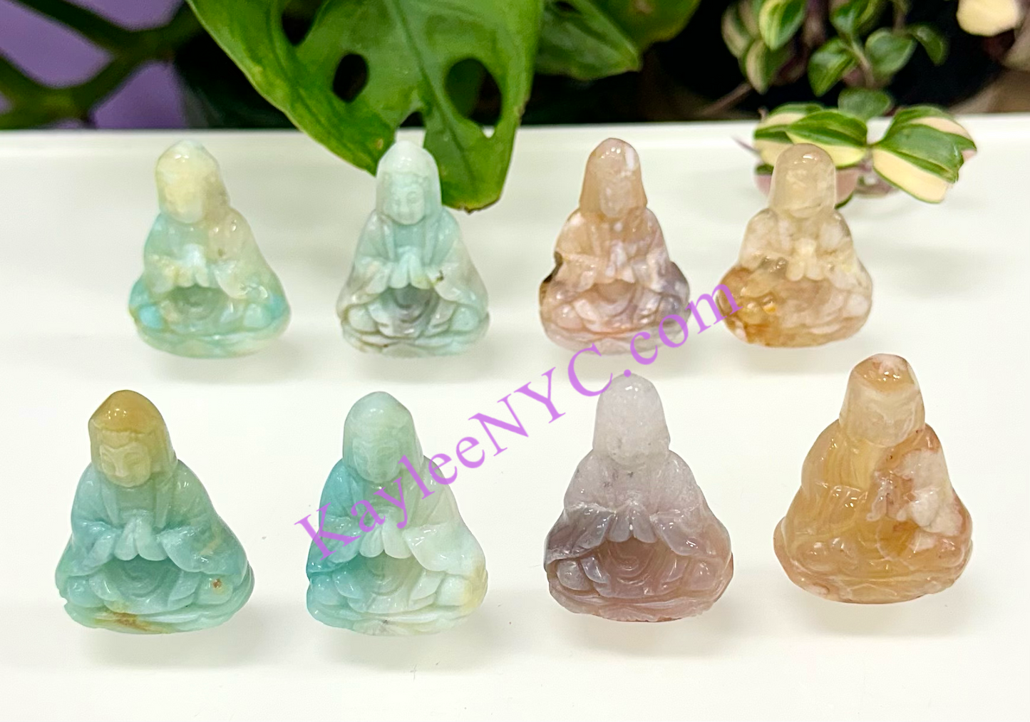 10 Pcs 1.5” Natural Crystal Guanyin Female Buddha