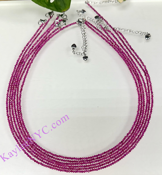 6 PCs 2mm Ruby Necklaces