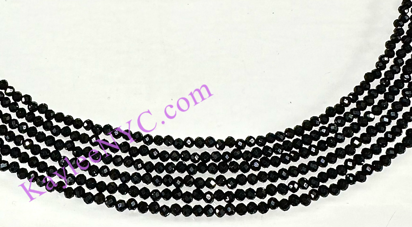 6 PCs 3mm Natural Black Spinel Necklaces