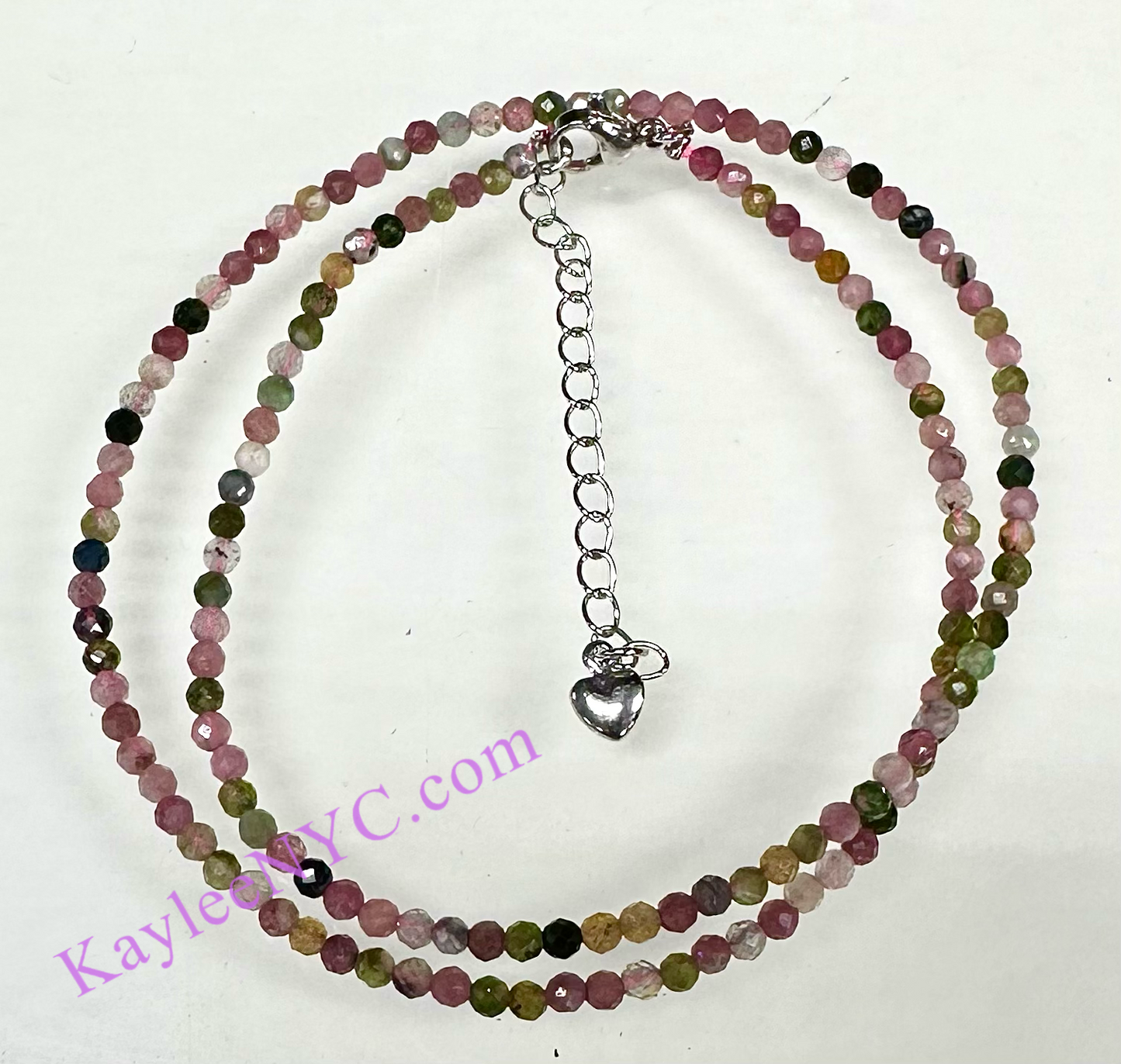 6 PCs 3mm Natural Rainbow Tourmaline Necklaces